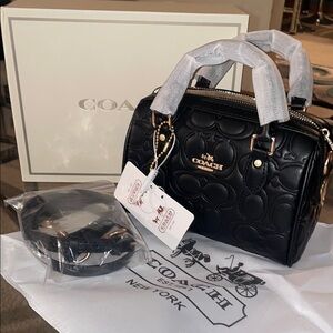 Coach Black Pebbled Leather Satchel with Gold Hardware